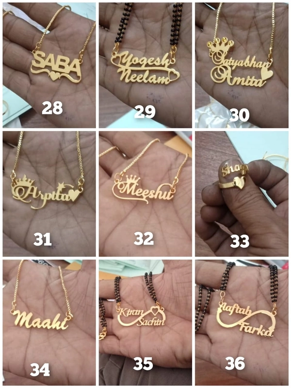Name Brass Pandant - Silver, Mix