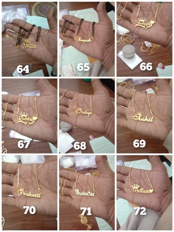 Name Brass Pandant - Silver, Mix