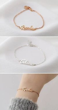 Name Braclet  - Gold Silver & Rose Gold, Mix
