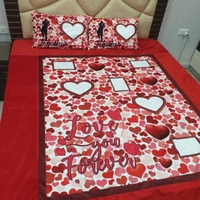 Double Bed Patch Bed Sheet With 2 Pillow Covers - Mix, Double Bed