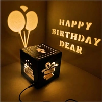 Shadow Box - Wooden Led, 4 By 4 Inch