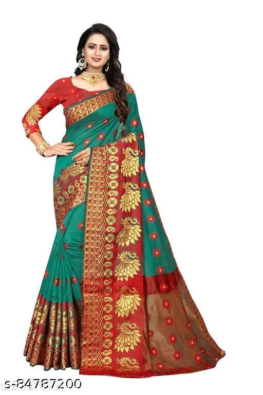 Free Mask AA-HA!! Cotton Silk Woven Design Saree... | Cotton silk, Designer  blouse patterns, Designer sarees collection