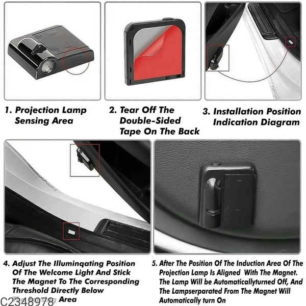 Car-O-Holic -Ghost Shadow Light For Hyundai Car Do Car-O-Holic -Ghost Shadow Light For Hyundai Car Door Logo Projector (Set of 2)Package Contains: 2 piece of Light ProjectorMaterial: Plastic & MetalColor: Colour as per availabilityWeight: 200 g