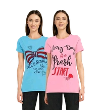 Combi (pack Of 2) Cotton Women T-shirt  - M (38in,  Length upto 26in) 