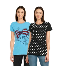 Combi (pack Of 2) Cotton Women T-shirt  - M (38in,  Length upto 26in) 