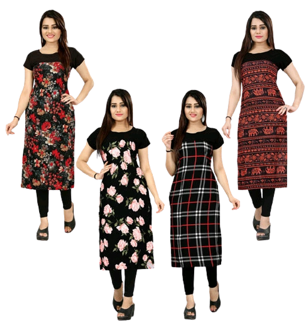 1 Ke Daam Me 4 Kurtiya - M (Bust Size: 38in,Length: 44in)