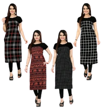 1 Ke Daam Me 4 Kurtiya - M (Bust Size: 38in,Length: 44in)