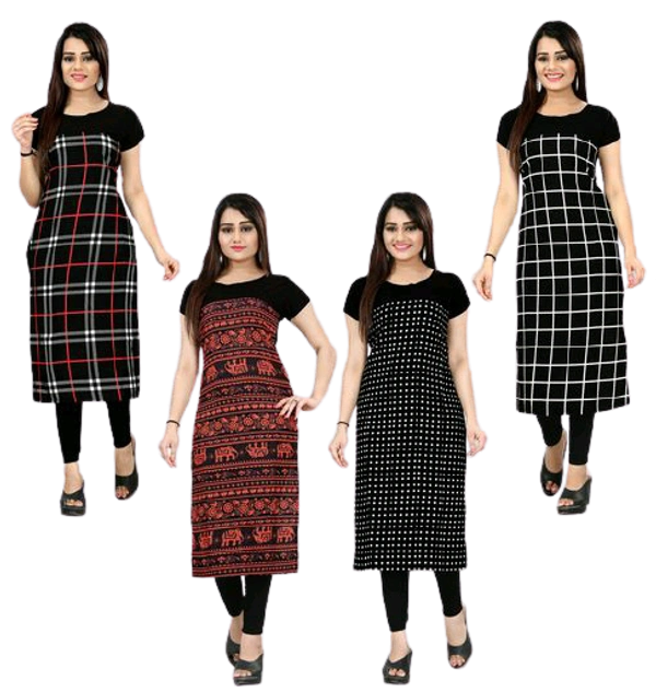 1 Ke Daam Me 4 Kurtiya - M (Bust Size: 38in,Length: 44in)
