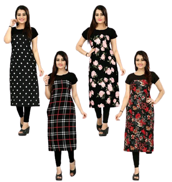 1 Ke Daam Me 4 Kurtiya - M (Bust Size: 38in,Length: 44in)