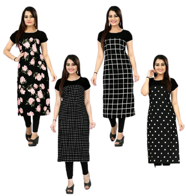 1 Ke Daam Me 4 Kurtiya - M (Bust Size: 38in,Length: 44in)