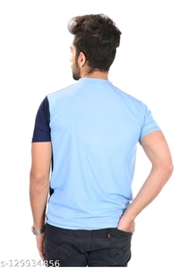 Round Neck Printed Tshirt Bege-Sky - L