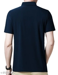 Eyebogler Men's Regular Fit Polo Neck Logo Printed T Shirt - L