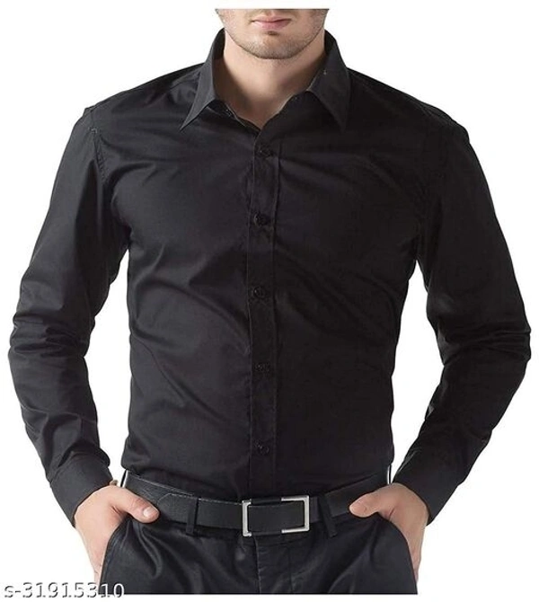 Urbane Graceful Men Shirts - L, Black