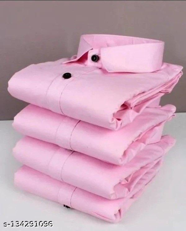Men's Plain Slim Fit Casual Shirt  - L