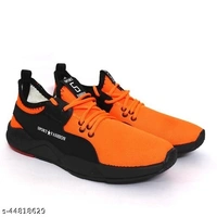 Orange Solid Running Shoes For Men - 6