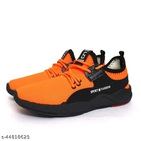Orange Solid Running Shoes For Men - 6