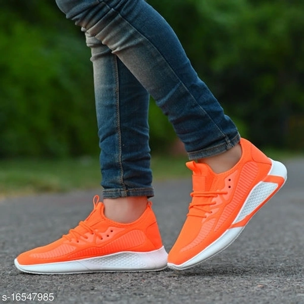 Orange Solid Sports shoes For Men - 9