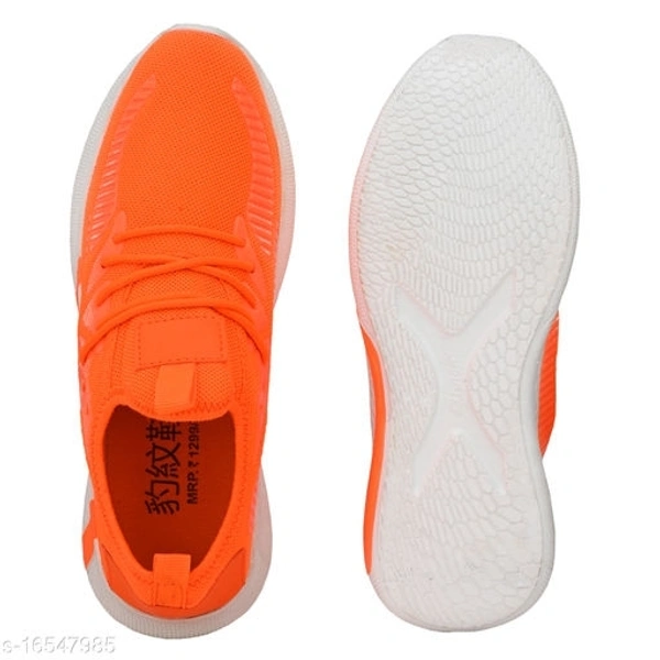 Orange Solid Sports shoes For Men - 9