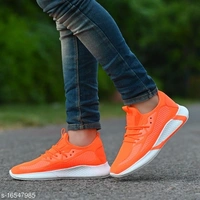 Orange Solid Sports shoes For Men - 6