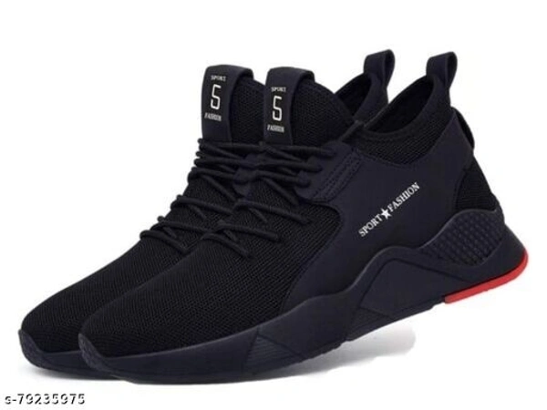 Black Printed Running Shoes For Men - 8