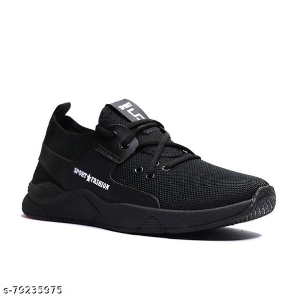Black Printed Running Shoes For Men - 8