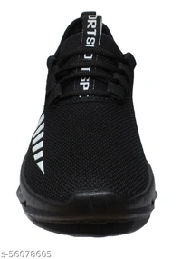 Nobelite Latest Stylish Lace up lightweight Walking ,Training & Gym,Basketball ,Badminton,Cricket Sports Shoes (Black) - 9