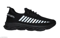 Nobelite Latest Stylish Lace up lightweight Walking ,Training & Gym,Basketball ,Badminton,Cricket Sports Shoes (Black) - 9