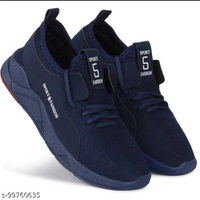 Black Solid Running Shoes For Men - 10