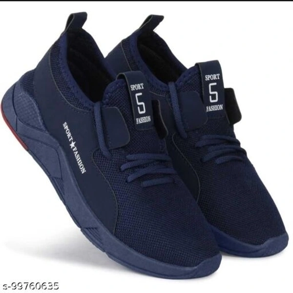 Black Solid Running Shoes For Men - 10