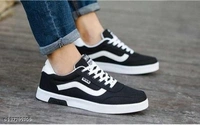 STYLISH MENS BLACK SNEAKER Sneakers For Men  (Black, White) - 6