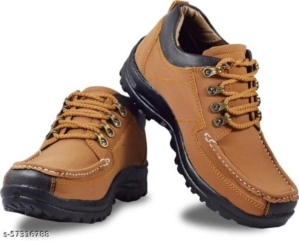 Brown Solid Flat Boots For Men - 7
