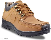 Brown Solid Flat Boots For Men - 7