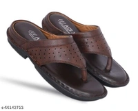 Brown Solid Thong Flip-flops For Men - 8