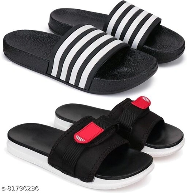 Bersache Multicolour Flip-Flops,Slippers& Slides(pack of 2) - 10
