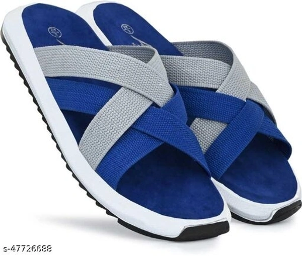 Blue Striped Thong Flip-flops For Men - 8