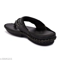 Black Solid Thong Flip-flops For Men - 8