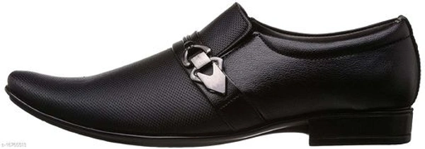 Trendy Men's Syntethic Leather Black Formal Shoes - 10