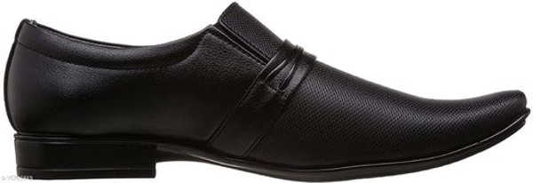 Trendy Men's Syntethic Leather Black Formal Shoes - 10
