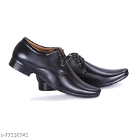 Stylish Men's Synthetic Leather Black Formal Shoes for Men - 10
