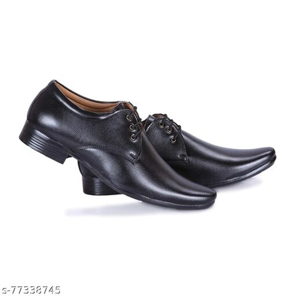 Stylish Men's Synthetic Leather Black Formal Shoes for Men - 10