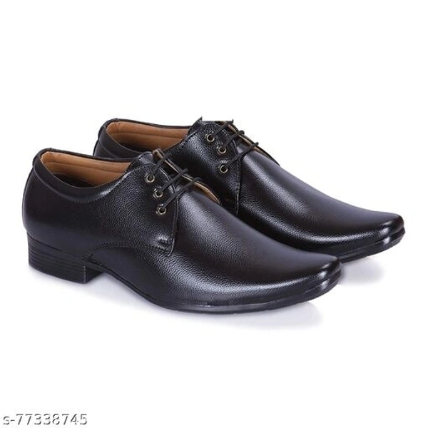 Stylish Men's Synthetic Leather Black Formal Shoes for Men - 10