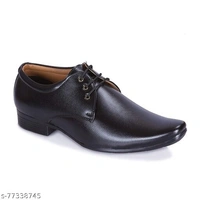 Stylish Men's Synthetic Leather Black Formal Shoes for Men - 10