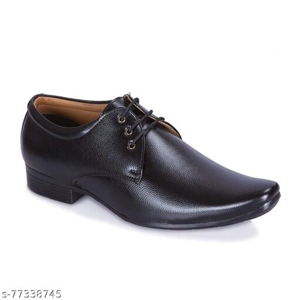 Stylish Men's Synthetic Leather Black Formal Shoes for Men - 10