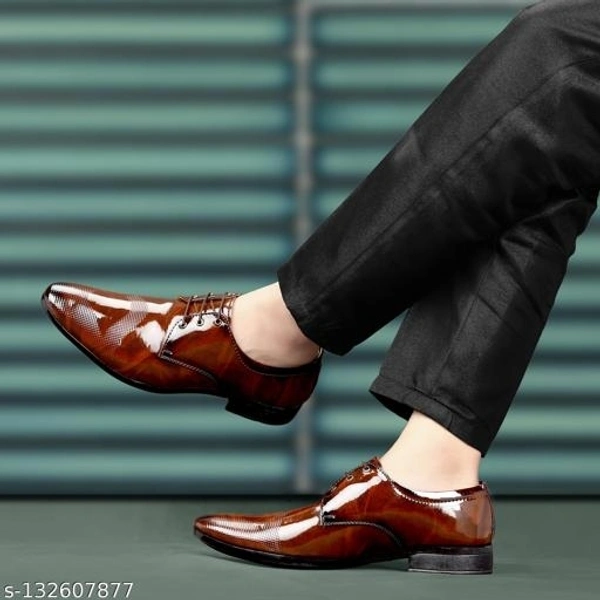 Lavish Men's Patent Leather Partywear Derby Formal Shoes - 9