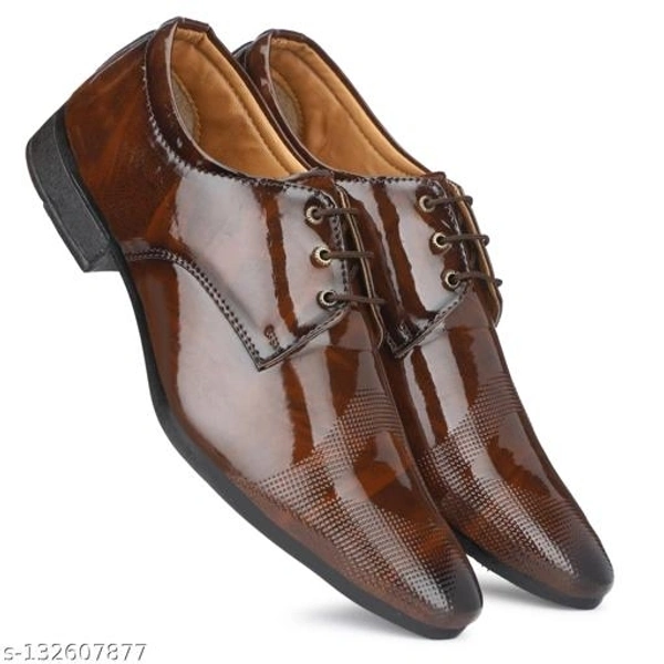 Lavish Men's Patent Leather Partywear Derby Formal Shoes - 9