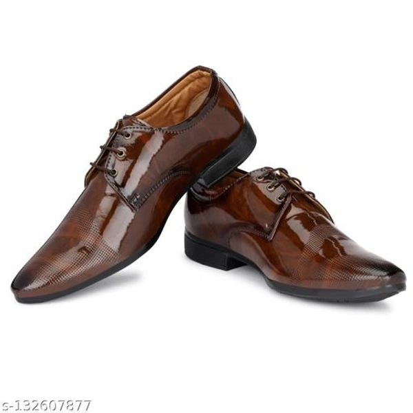 Lavish Men's Patent Leather Partywear Derby Formal Shoes - 10