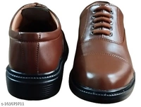 G.B. Shoes Police / Oxford / Derby / Lace-up / Formal / Uniform Shoes For Men & Boys (TAN) - 9