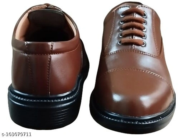 G.B. Shoes Police / Oxford / Derby / Lace-up / Formal / Uniform Shoes For Men & Boys (TAN) - 9