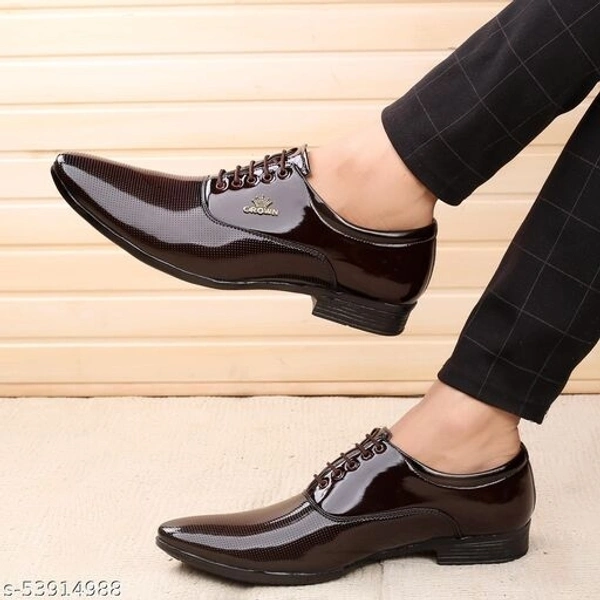Qrv party Wear Formal Shoes Brown - 8