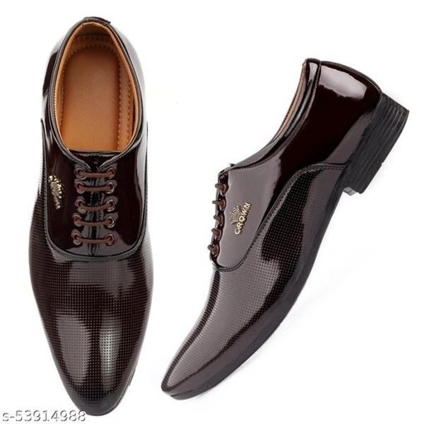 Qrv party Wear Formal Shoes Brown - 10
